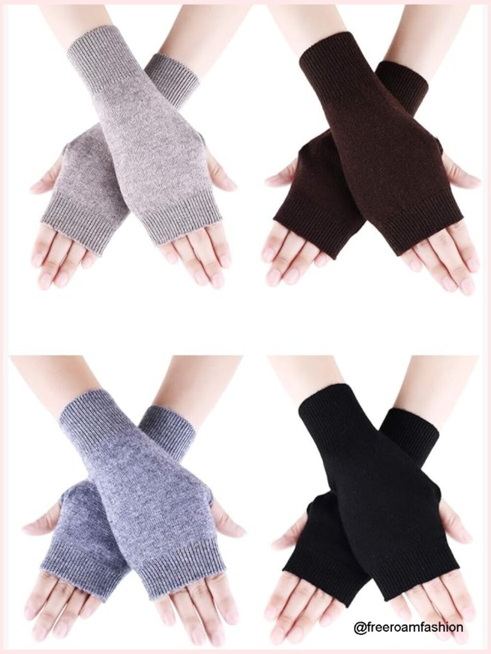 Wool Blend Fingerless Gloves with Thumb Hole